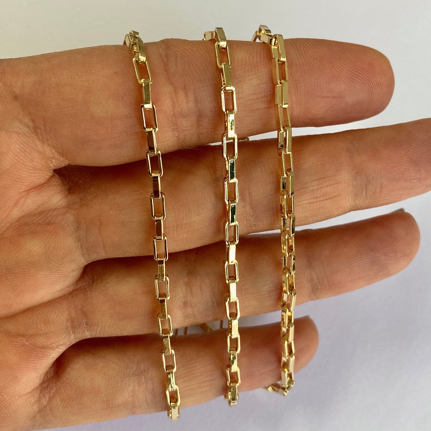 Gold filled Box chain long box chain - Open box chain - Elongated Box Chain - Gold Box Chain