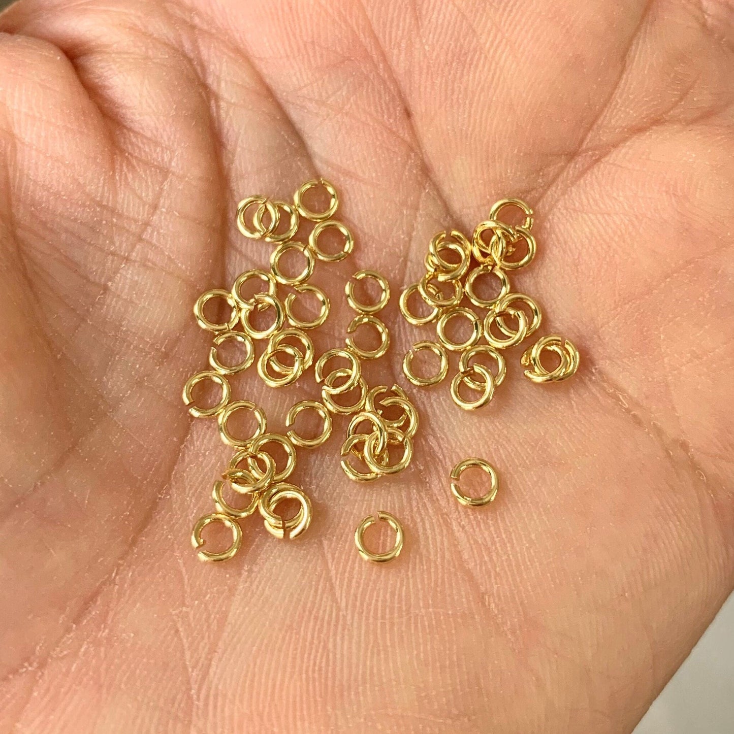 14k Gold filled jump rings 3mm 22 gauge 100 pcs open jump rings - Gold Jump Rings - Gold Findings - Wholesale Jewelry Supplies