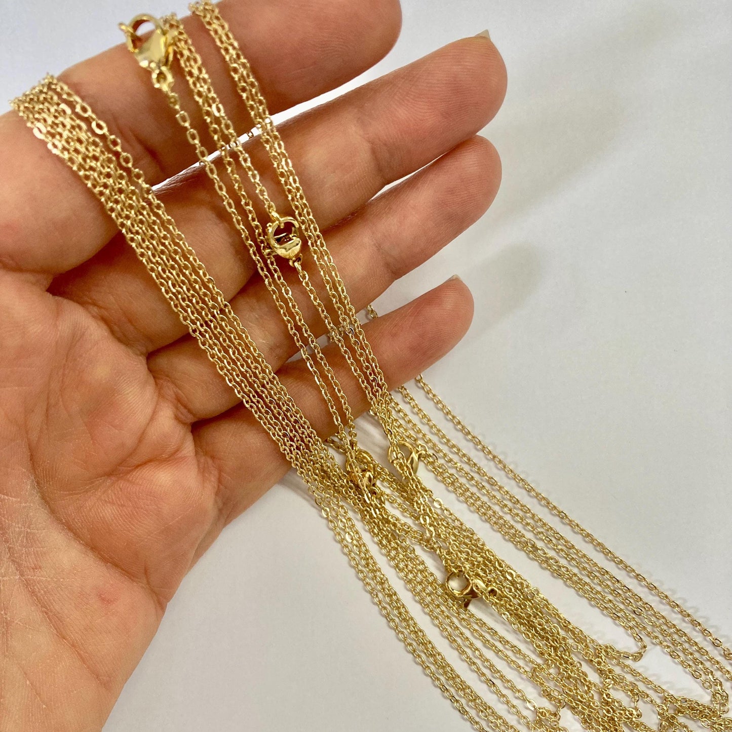 Wholesale 14k Gold Filled Necklaces - 10pc Custom Length Gold Chains Bulk for Jewelry Making & Bridesmaids - Gold Chain Supplies