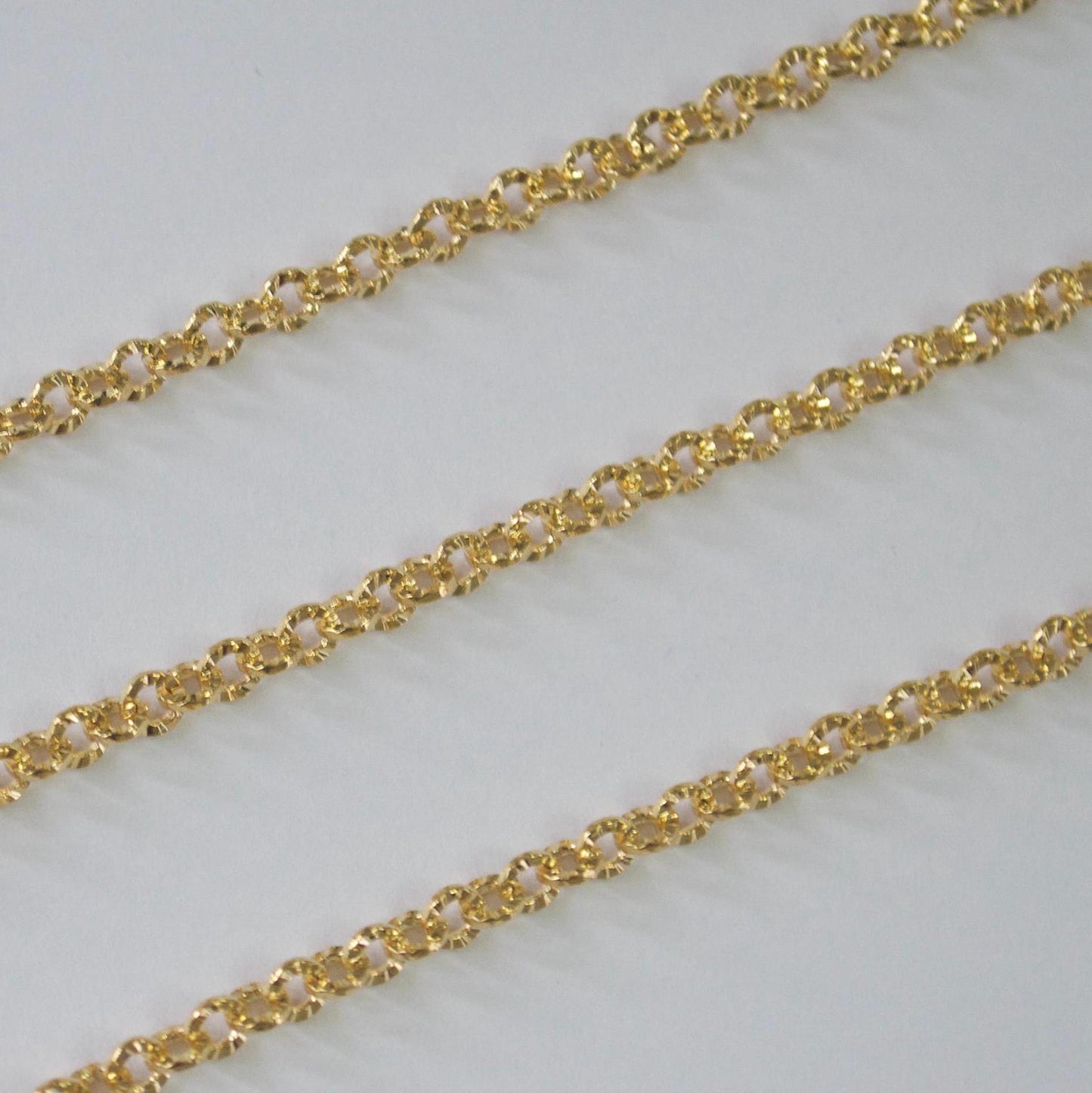 14k Gold Filled Diamond Cut Starburst Chain - 3mm by Foot