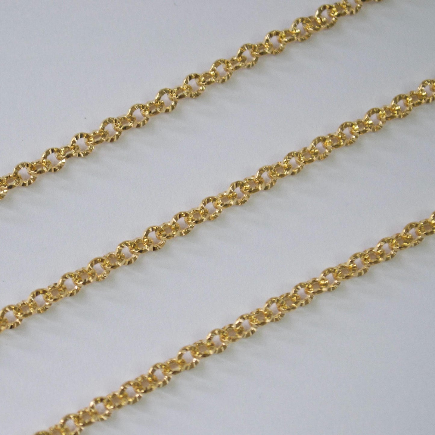 14k Gold Filled Diamond Cut Starburst Chain - 3mm by Foot