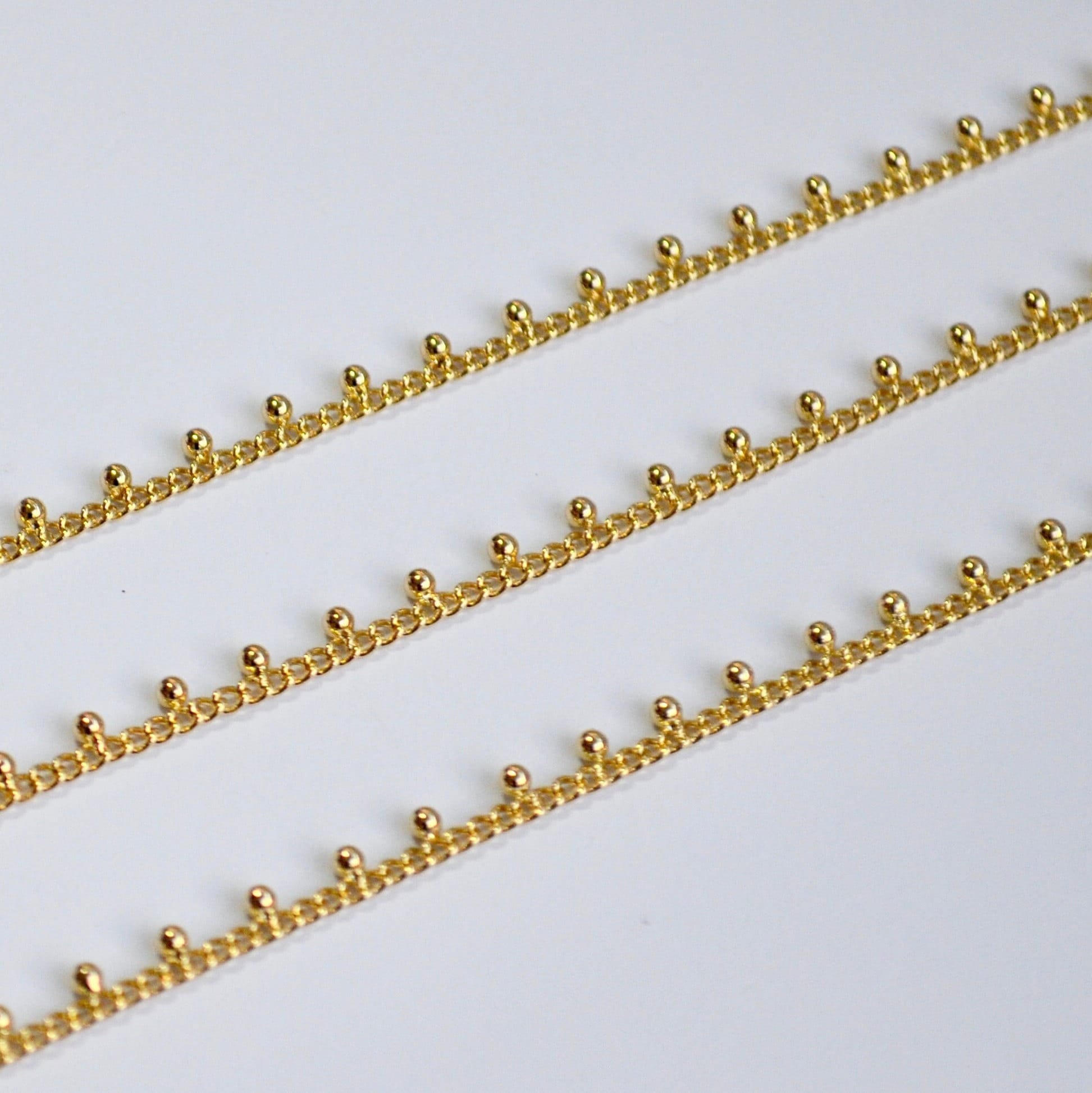 14k gold filled dainty dot chain by the foot bulk wholesale