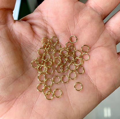 14k gold filled open jump rings close up detail 5mm findings bulk