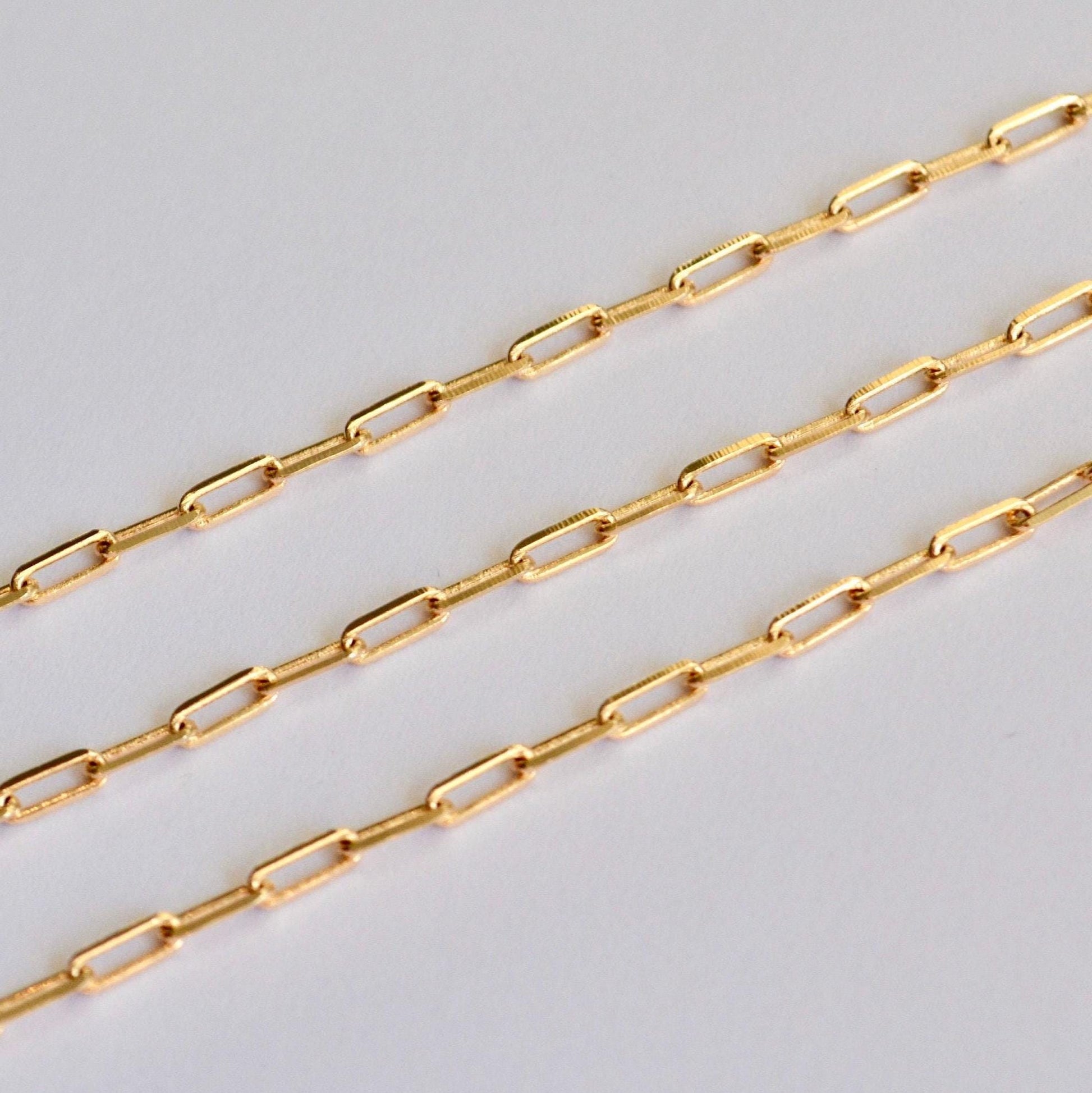 14k gold filled paperclip chain 5x2mm flat cable dainty jewelry making