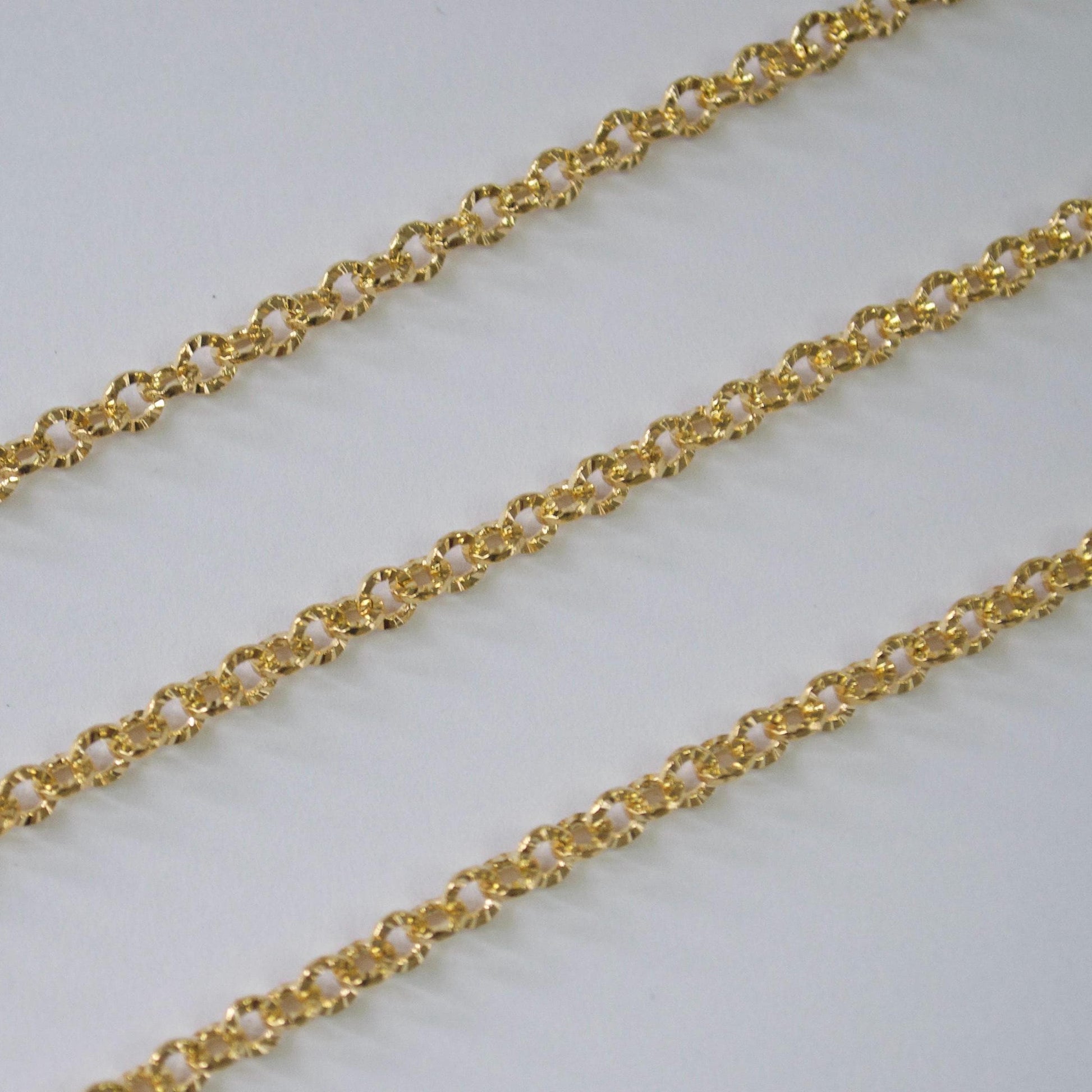 14k gold filled sunburst chain by the foot bulk supply