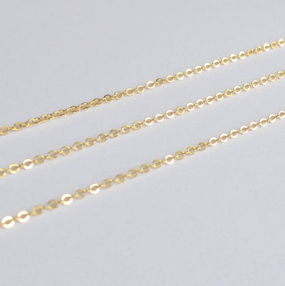 14k gold filled cable chain 1.3mm flat wholesale by the foot