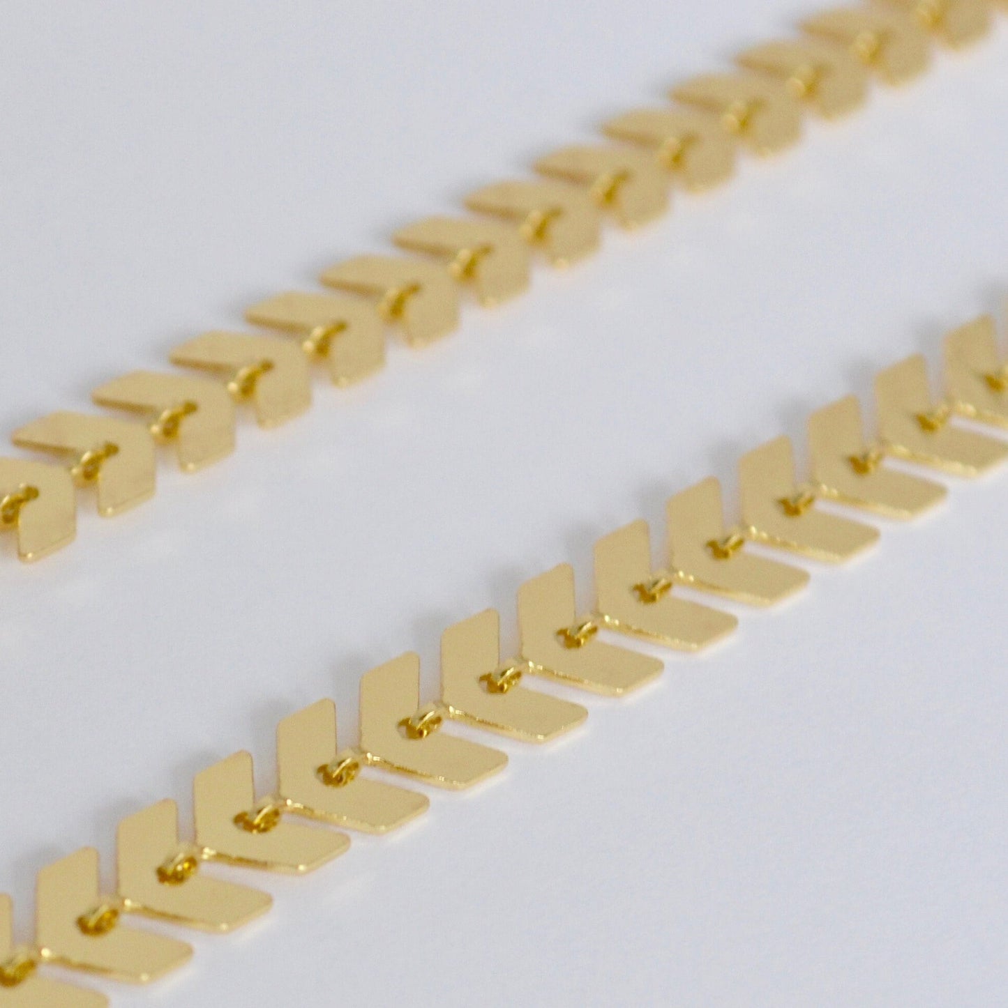 Gold filled chevron chain arrow pattern jewelry making supply by foot