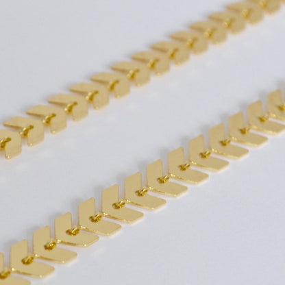 Gold filled chevron chain arrow pattern jewelry making supply by foot