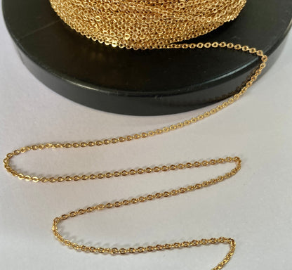 Spool gold filled cable chain