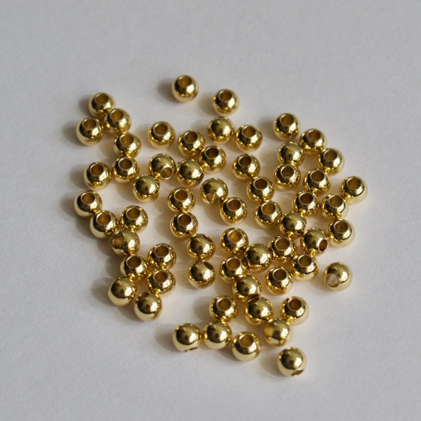 Gold filled round seamless beads jewelry making findings wholesale
