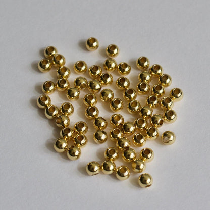 Gold filled round seamless beads jewelry making findings wholesale