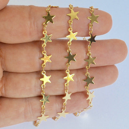 14k gold filled dainty star chain texture finish wholesale bulk supply