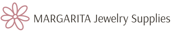 Margarita Jewelry Supplies logo with a pink flower design on a white background
