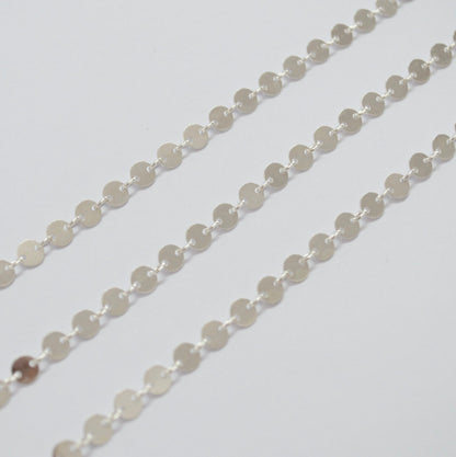 925 Sterling Silver coin chain on a white background