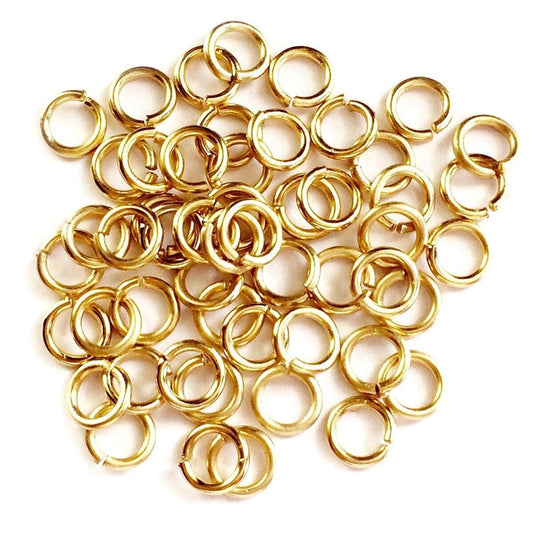 14k Gold Filled Jump Rings - 5mm 22 Gauge Open Jump Rings - 100pc Gold Findings for Jewelry Making, Wholesale Supplies