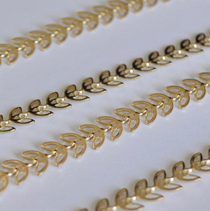 Chevron Gold Filled Chain - Feather Gold Filled Chain - Arrow Chevron Chain - Gold Fill Chain - Gold Chain by the Foot - Gold Fill Wholesale