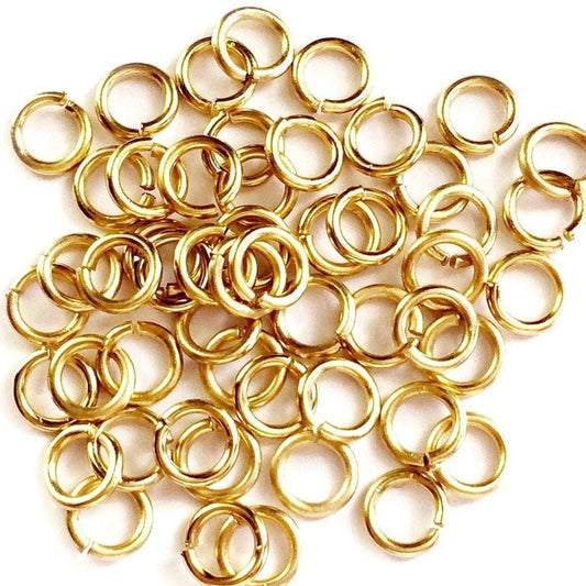 14k Gold filled jump rings 100 pcs 4mm 22 gauge Open Jump Rings - Gold Jump Rings - Gold Findings - Wholesale Jewelry Supplies