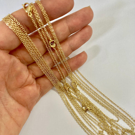 Wholesale 14k Gold Filled Necklaces - 10pc Custom Length Gold Chains Bulk for Jewelry Making & Bridesmaids - Gold Chain Supplies