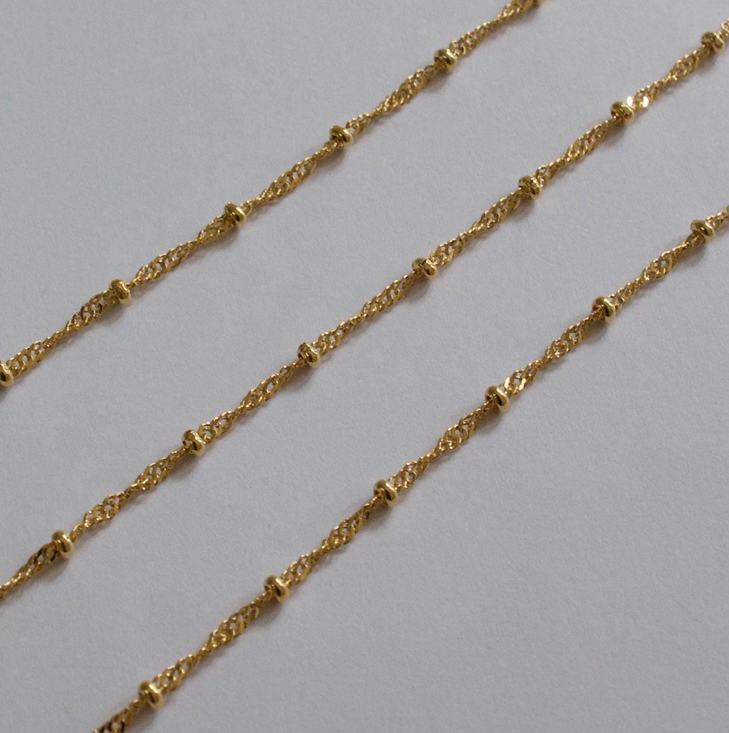 14k Gold Filled Satellite Chain - Dainty Twisted Curb Chain by the Foot - Wholesale Gold Chain Bulk