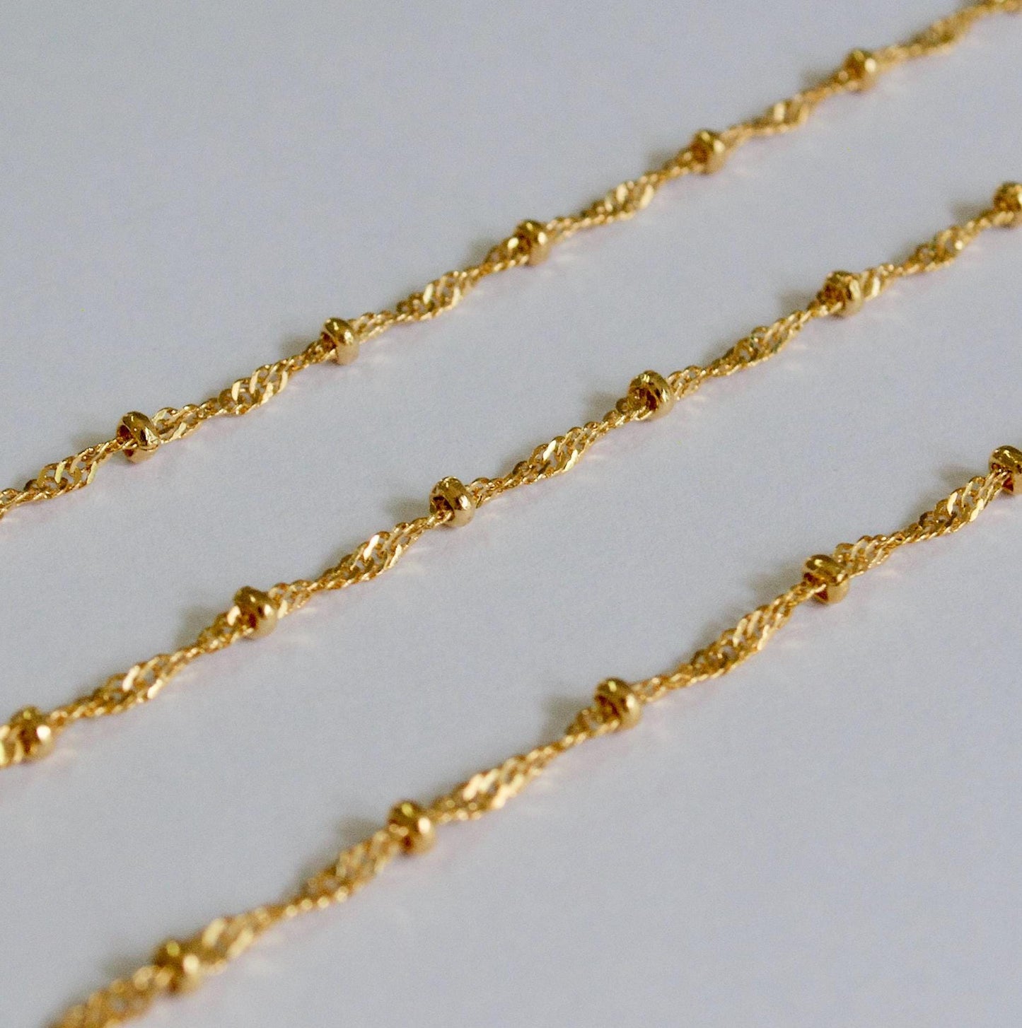 14k Gold Filled Satellite Chain - Dainty Twisted Curb Chain by the Foot - Wholesale Gold Chain Bulk