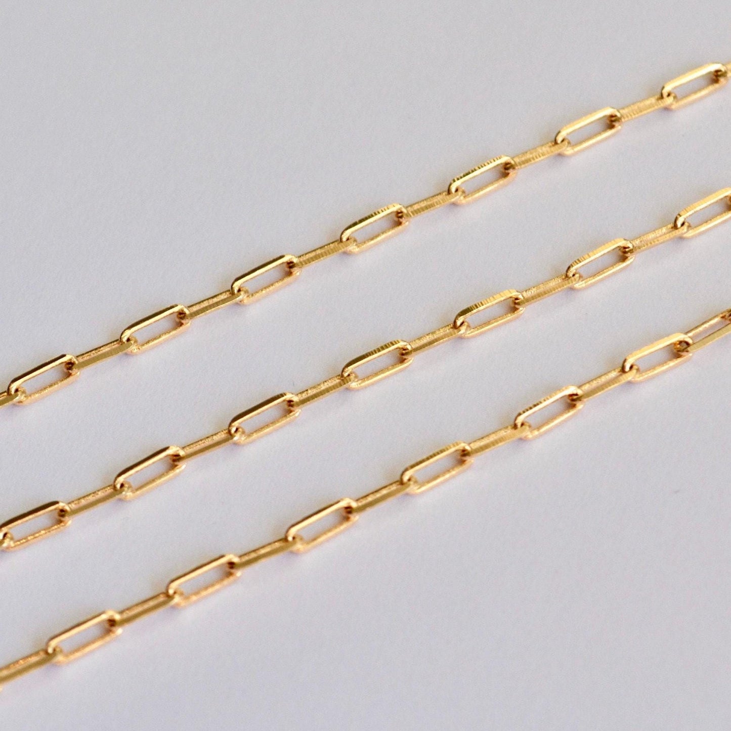14k Gold Filled Paperclip Chain - 5x2mm Drawn Flat Cable Chain by the Foot - Gold Chain Bulk