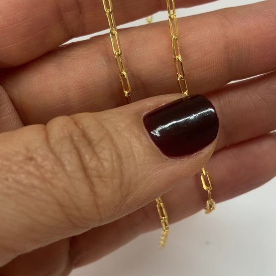 Gold filled paperclip mini chain