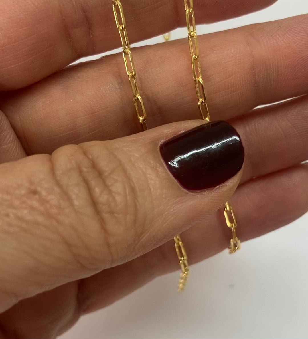 Gold filled paperclip mini chain