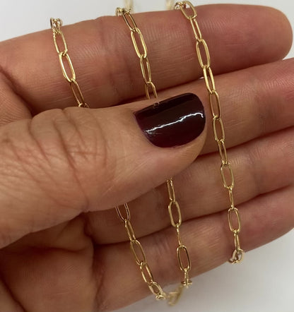 Gold filled paperclip chain video